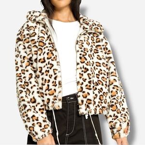 🌸New🌸Pink VS Know One Cares Leopard Jacket L NWT